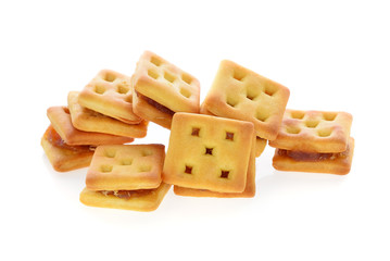 biscuit with pineapple jam on white