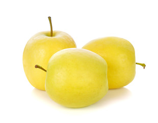 yellow apples fruits isolated on white background