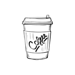 sketch coffee cup vector