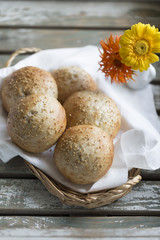 丸いセサミパン