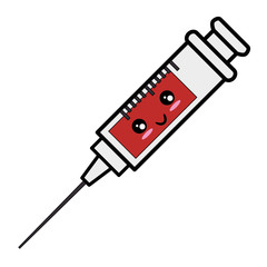 Needle medical symbol kawaii cartoon