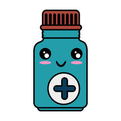 Medicine drugs bottle kawaii cartoon