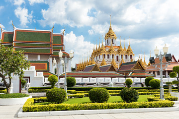 Naklejka premium Loha Prasat Metal Palace in Wat Ratchanatdaram Woravihara temple at Bangkok, Thailand