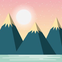 Relaxing cold landscape icon vector illustration design graphic