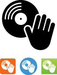 Record Scratching Icon - Illustration