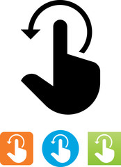Rotate Hand Counter Clockwise Gesture Icon - Illustration