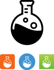 Round Bottom Beaker Icon - Illustration