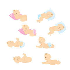 Newborn baby set,isolated on white background
