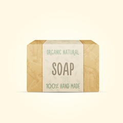 Natural handmade vector soap bar.