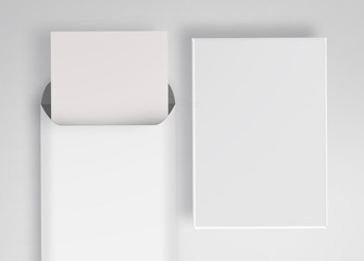 White Big Envelope 2 Side with Letterhead A4. Mock-Up Design Template. Isolated background.