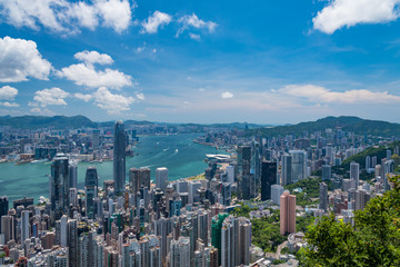 Fototapeta na wymiar 香港・ビクトリアピークからの景色　日中