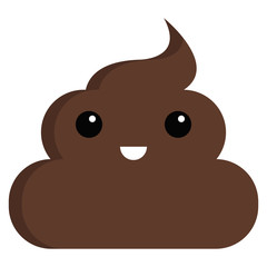 Grinning face stinky poop shit emoji flat icon