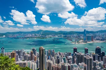 Photo sur Aluminium Hong Kong 香港・ビクトリアピークからの景色　日中