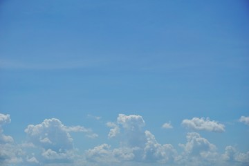 The belly has white clouds on a fine day.