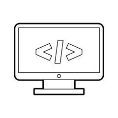 computer desktop with progamming language vector illustration design