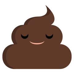 Relieved face stinky poop shit emoji flat icon
