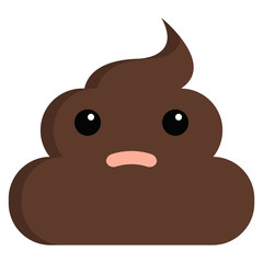 Anguished face stinky poop shit emoji flat icon