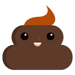 Boy face stinky poop shit emoji flat icon