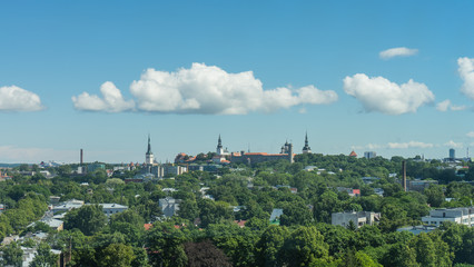 Scenic summer panorama of the city Tallinn, Estonia