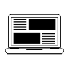 laptop with web page on screen icon image vector illustration design 