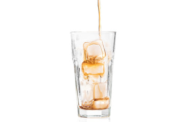 poured glass of cola