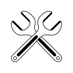 crossed wrench tool icon image vector illustration design 