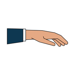 Obraz premium open hand facing down sideview icon image vector illustration design 