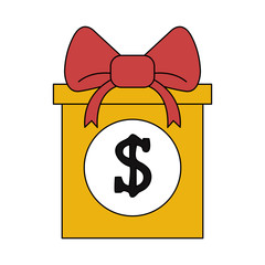 gift box with money icon image vector illustration design 