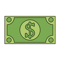 dollar bill money icon image vector illustration design 
