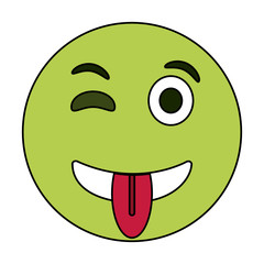 wink smile tongue out emoji icon image vector illustration design 