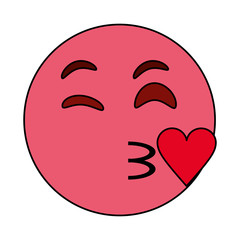 flirty heart kiss emoji icon image vector illustration design 