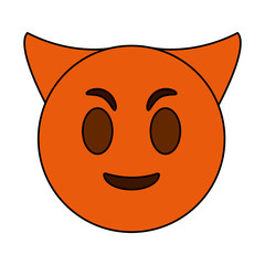 playful evil horns emoji icon image vector illustration design 
