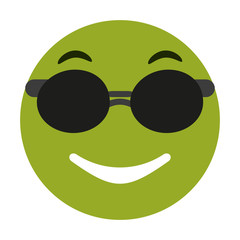smiling sunglasses emoji icon image vector illustration design 