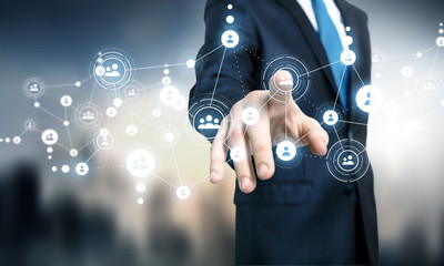 Social connection and networking. 3D rendering