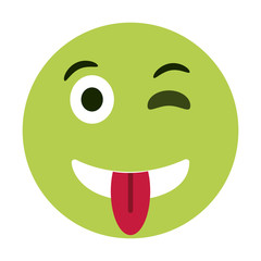 wink smile tongue out emoji icon image vector illustration design 