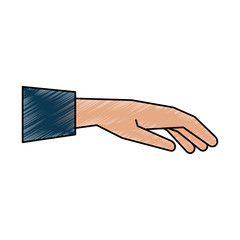 open hand facing down sideview  icon image vector illustration design  hand colored style