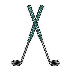 golf club icon image vector illustration design  hand colored style