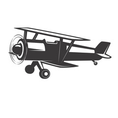 Vintage airplane illustration.  Design element for logo, label, emblem, sign, badge. Vector illustration