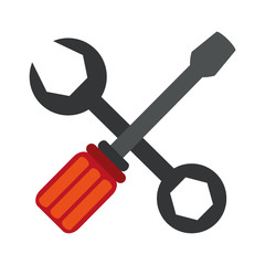 wrench and screwdriver tools icon image vector illustration design 