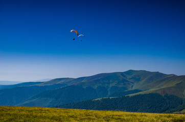 Background landscape with Ukrainian Carpathian Mountains in the Pylypets