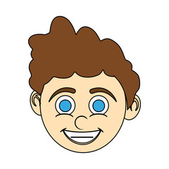 Obraz premium boy blue eyes happy child icon image vector illustration design 