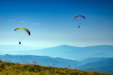 Background landscape with Ukrainian Carpathian Mountains in the Pylypets