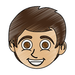 tan skin boy happy child icon image vector illustration design  sketch style