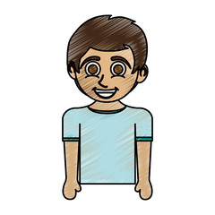 tan skin boy happy child icon image vector illustration design  sketch style