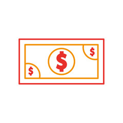 bills dollar isolated icon vector illustration design