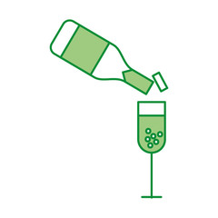 wine bottle and cup vector illustration design