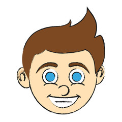 boy blue eyes  happy child icon image vector illustration design 