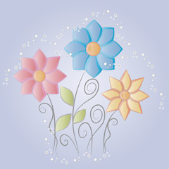Vector illustration. Card with flowers