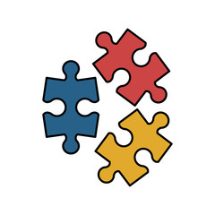 Obraz premium puzzle pieces icon image vector illustration design 