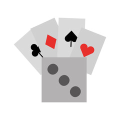 poker card with dice vector illustration design